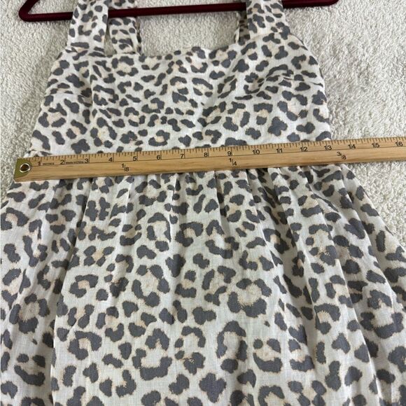Lavender Brown Dress Womens size XS Maxi Linen Tiered smocked leopard - Picture 5 of 9